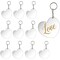 Acrylic Heart Keychain Blanks with Metal Rings for DIY Crafts (3x2.75 In, 10 Pack)